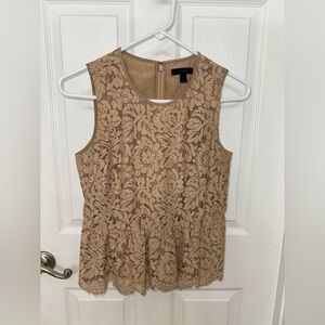 J. Crew Tan Lace Blouse